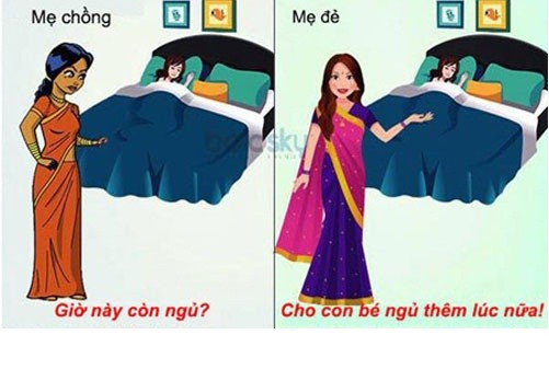 Nhiều dân mạng khi xem xong bộ tranh sự khác nhau giữa  mẹ đẻ và mẹ chồng đã nhanh chóng đưa ra những bình luận gây tranh cãi.